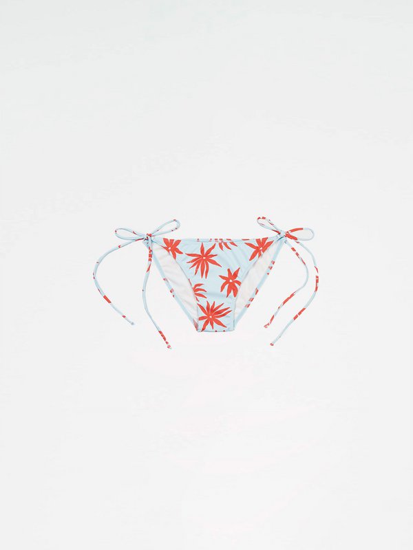 Bas de bikini bleu à imprimé floral Magician