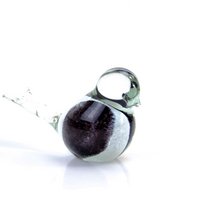 Schwarz-weißer Glasvogel – ø 14 cm – handgefertigt