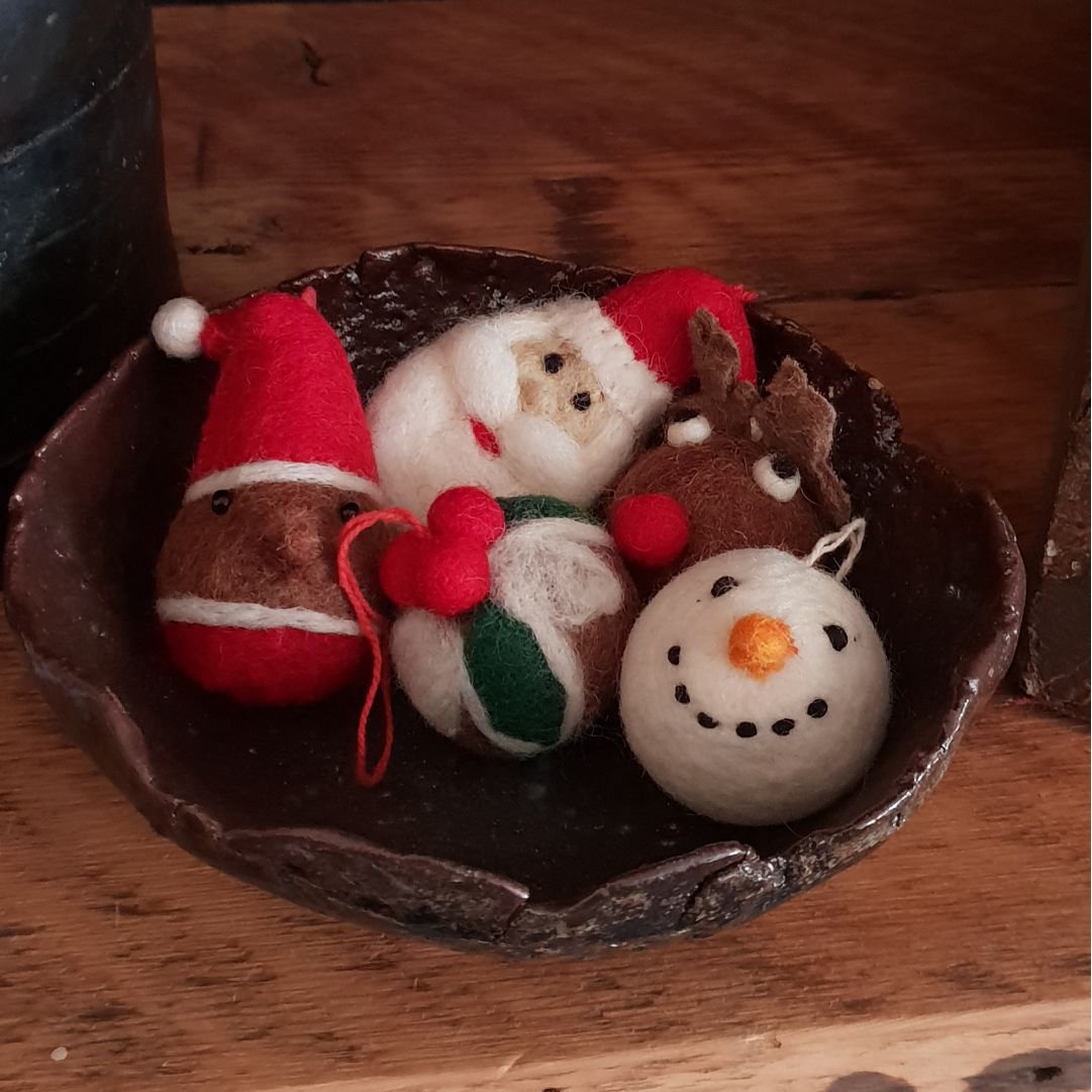 Handmade Felt Christmas Character Baubles Hanging Tree Decorations