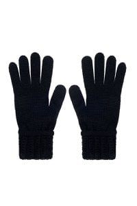 Einzelhandschuhe mit Bündchen KENDALL – 100 % MERINOWOLLE – SCHWARZ