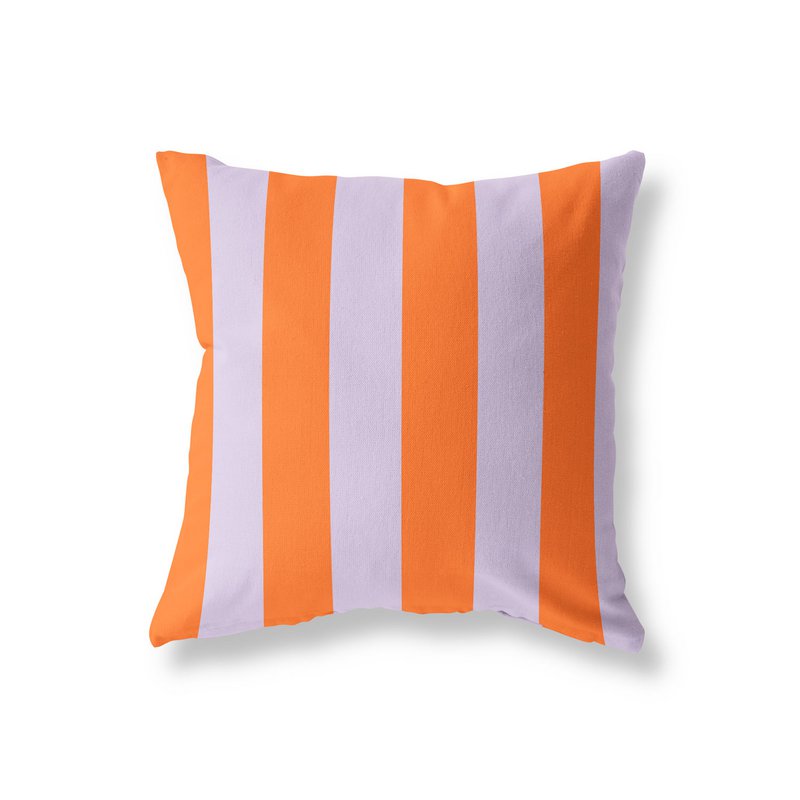 Buitenkussen – Strepen oranje & paars