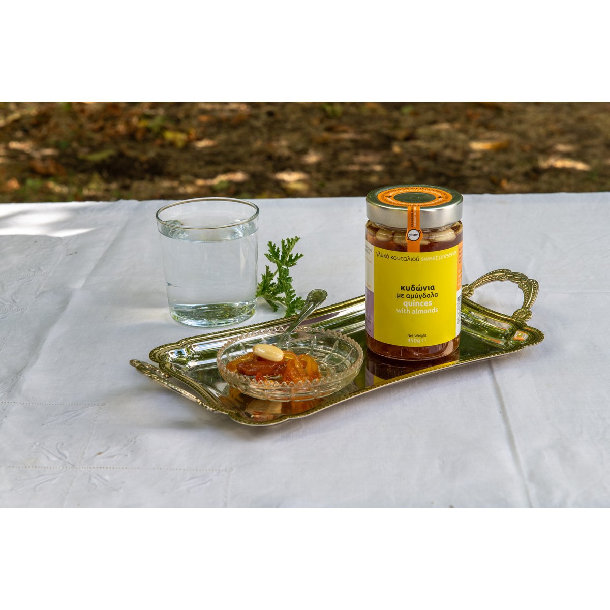 YIAM Greek Traditional Handmade Spoon Quinces with Almonds, 450g