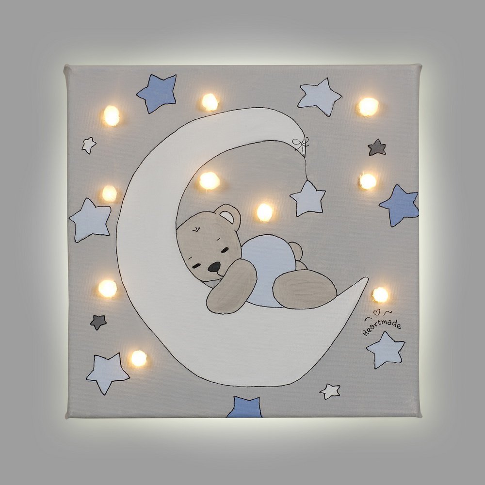 Slapende beer geleid licht canvas