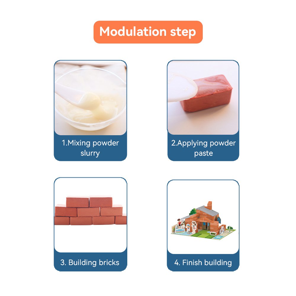 Construction kit STEAM DIY Villa with Swimming Pool - Stone - first make your own bricks and then build!