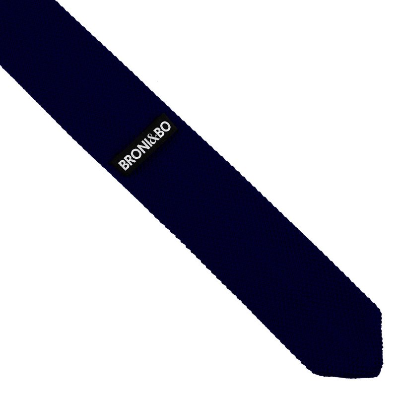 Navy blue knitted tie