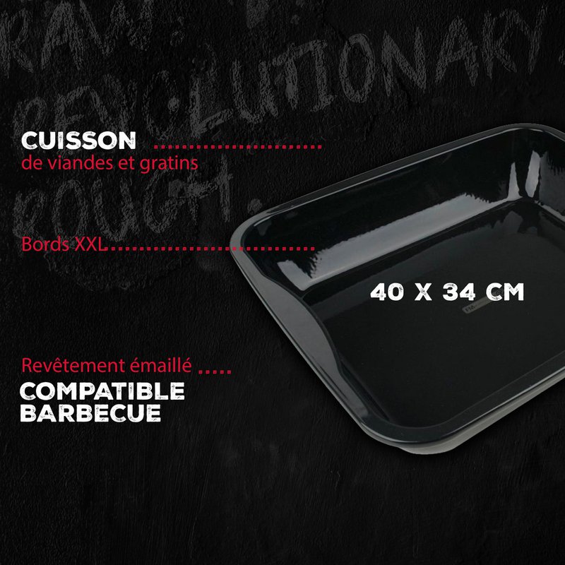Zestaw 2 stalowych naczyń do pieczenia FM Professional Barbecue, emaliowanych