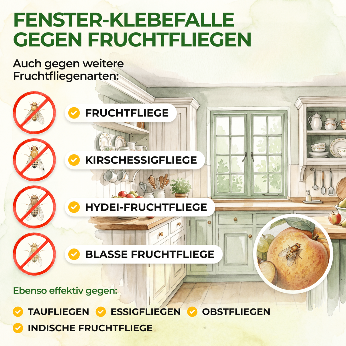 Piège de fenêtre pour mouches des fruits