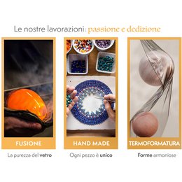 Firkantet skål i Murano Glass, Gift Idea, Favours, Golden Decoration of Life and Murrine Di Murano