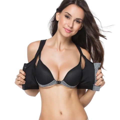 Clip & Zip Sports Bra - Black
