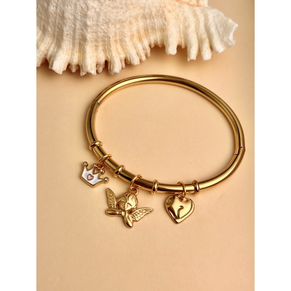 Stål charme stang armbånd