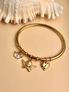 Steel charms rod bracelet