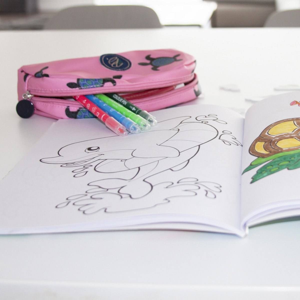 Toiletry / pencil case - 'Behold the turtles'