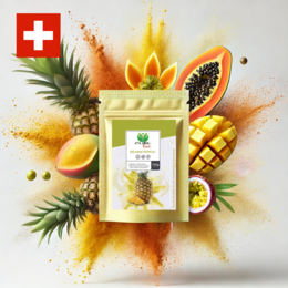 Tropical Mix meal supplement drink with pineapple, banana, and coconut flavors. Contains vitamins and minerals to support overall health.