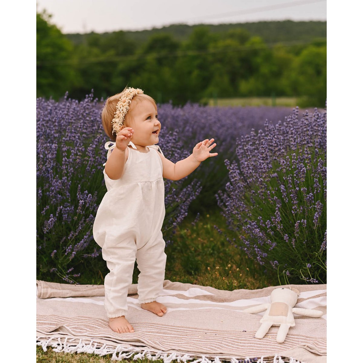 Unisex linen/cotton romper