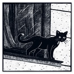 Cartolina | gatto alla finestra