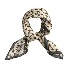 Black and Cream Silk Square Scarf Nujum