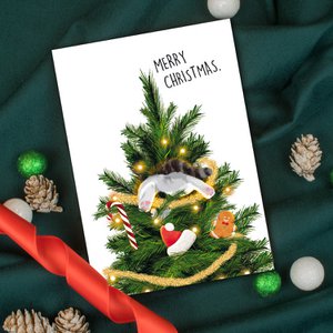 Kerstkaart A6 “Kerstboom Chaos”