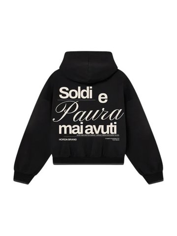 Felpa Oversize Nera 330g No Fear Boxy Fit Made in Italy | Horda