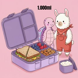 Leaf can with compartments, light & leak -proof - unicorn purple