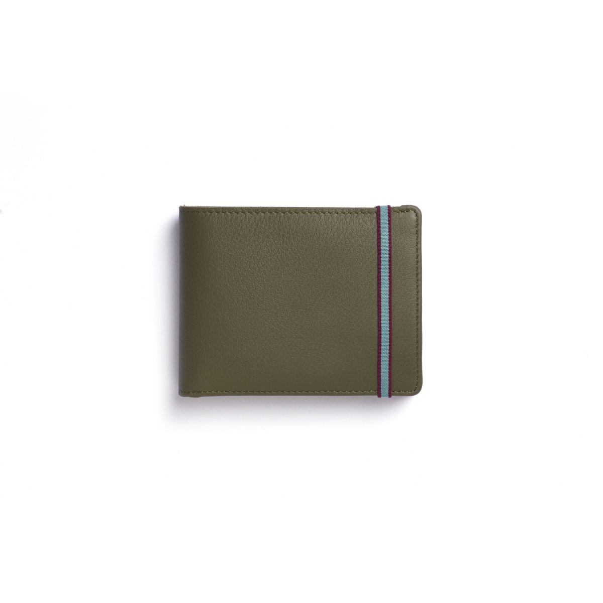 Portefeuille minimaliste kaki avec poche à monnaie