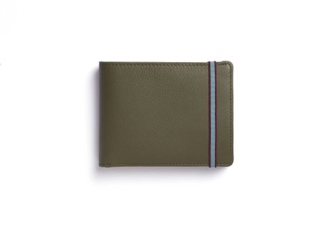 Kaki minimalistische portemonnee met muntzakje