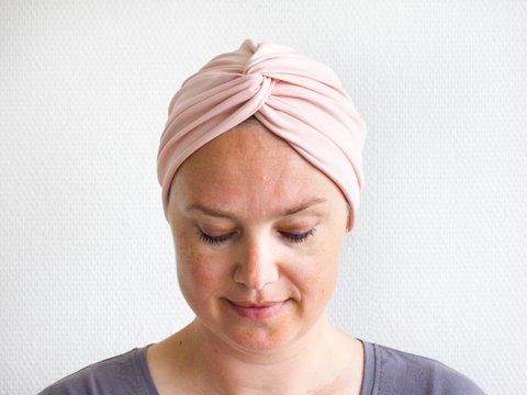 Handmade Blush Pink Turban Hat, Single Layered Turban Cap