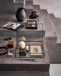 Storage Box Glass with Metal Black Frame 21x33x9cm