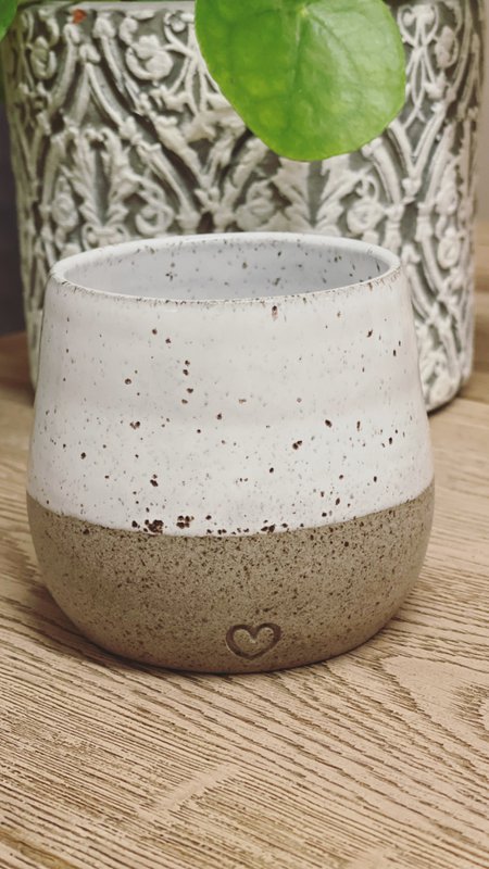 Taza corazón de gres