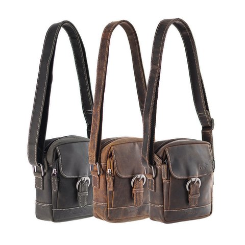 Leather Shoulder Bag With Flap And Buckle in 3 Colors