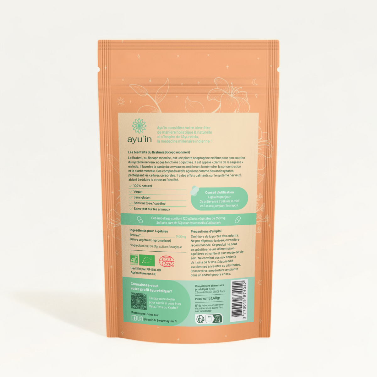 Brahmi Bio 120 Kapseln Frankreich – Gedächtnis & Konzentration