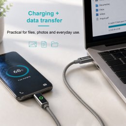 Cable NOVOTECK S-144 USB-C a Lightning: carga rápida de 30 W, 1 m, indicador LED y transferencia de datos