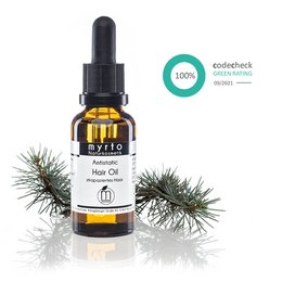 Nourishing hair oil with natural ingredients for smooth, frizz-free hair. Contains natural oils like pine and rosemary to hydrate and protect hair.