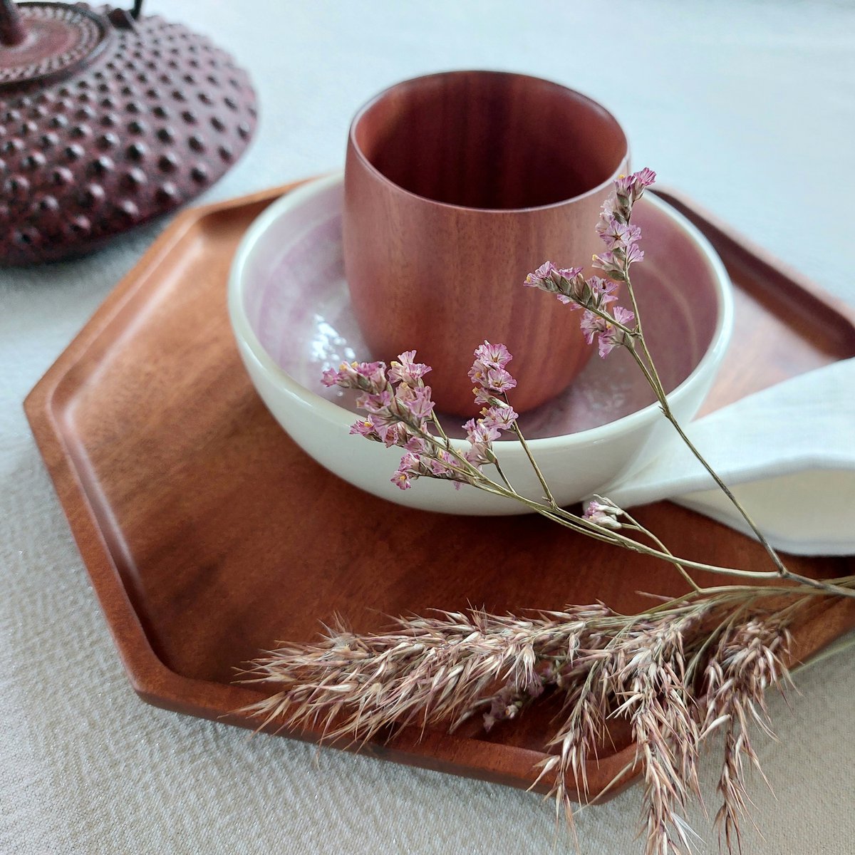 Handmade Tableware - Octagon Dessert Plate - Eco-friendly - Khaya Wood