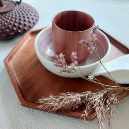 Handmade Tableware - Octagon Dessert Plate - Eco-friendly - Khaya Wood