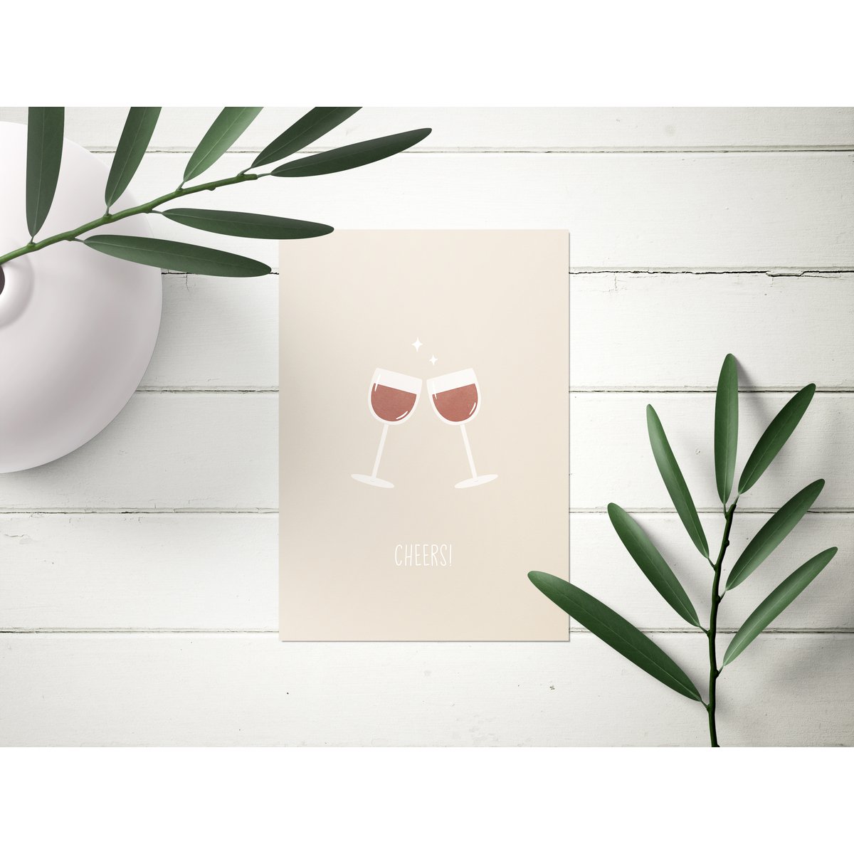Wenskaart met envelop - Cheers