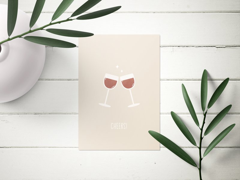 Wenskaart met envelop - Cheers