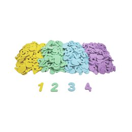 Allungamenti in schiuma - Numeri - Ø 3 cm - 520 pezzi - Colori corrispondenti