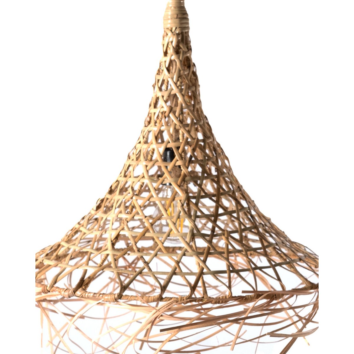 Lampada a sospensione da soffitto Pematangsiantar dalla forma conica.