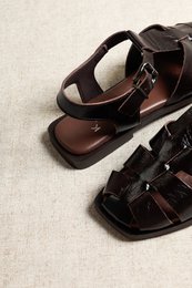 ADENA CHOCOLATE - Sandali slingback da pescatore