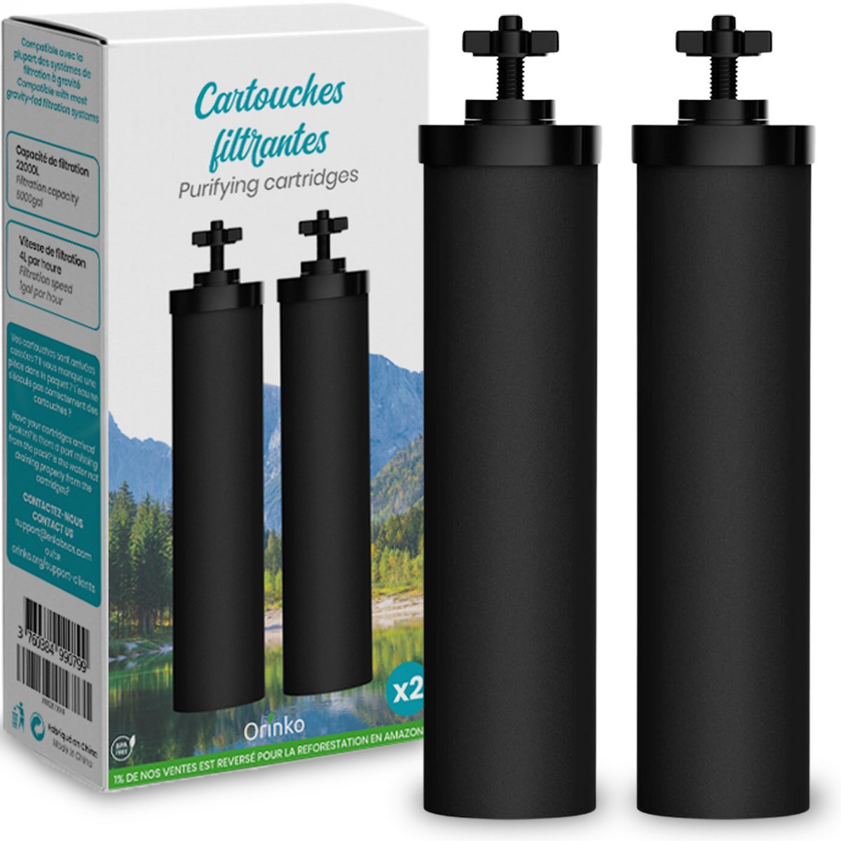 Filterpatronen für den Wasserfilter durch Schwerkraft - kompatibel mit Berkey und Berkefeld Filter