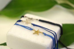 Bracciale in cordoncino d'argento con stella marina - Vero fascino, vestibilità regolabile
