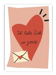 Postkarte Ich liebe Dich so gern