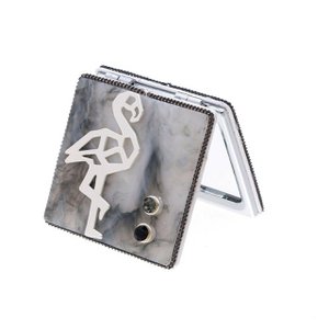 Make-up mirror flamingo metallic