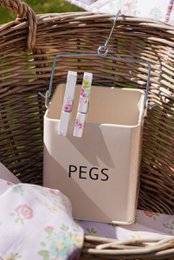 Beige pegs box 13,5x13,5x15,5 cm Isabelle Rose