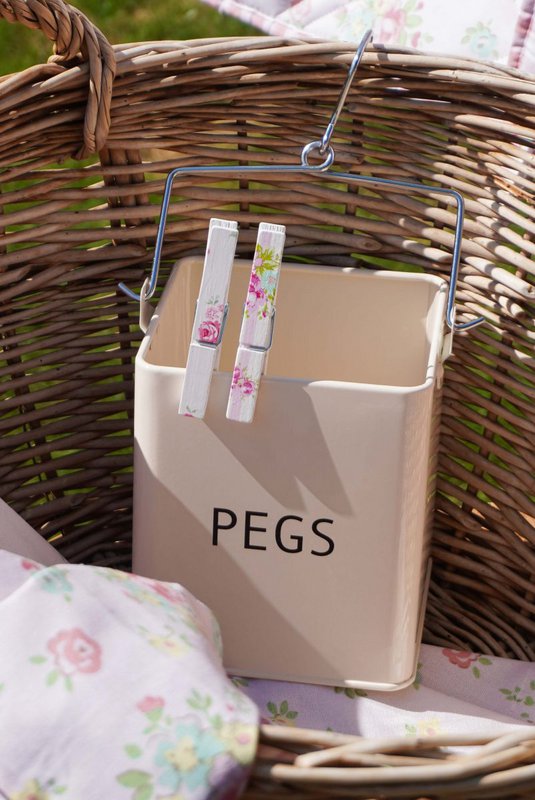 Beige pegs box 13,5x13,5x15,5 cm Isabelle Rose