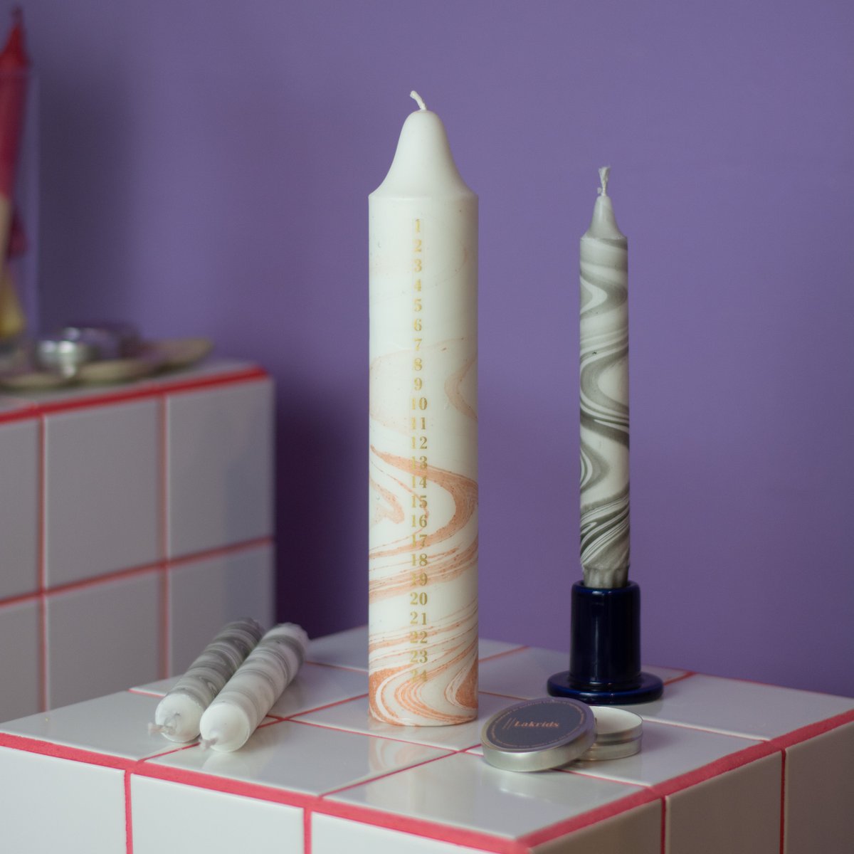 Adventskerze Marmor, Weihnachtskalender