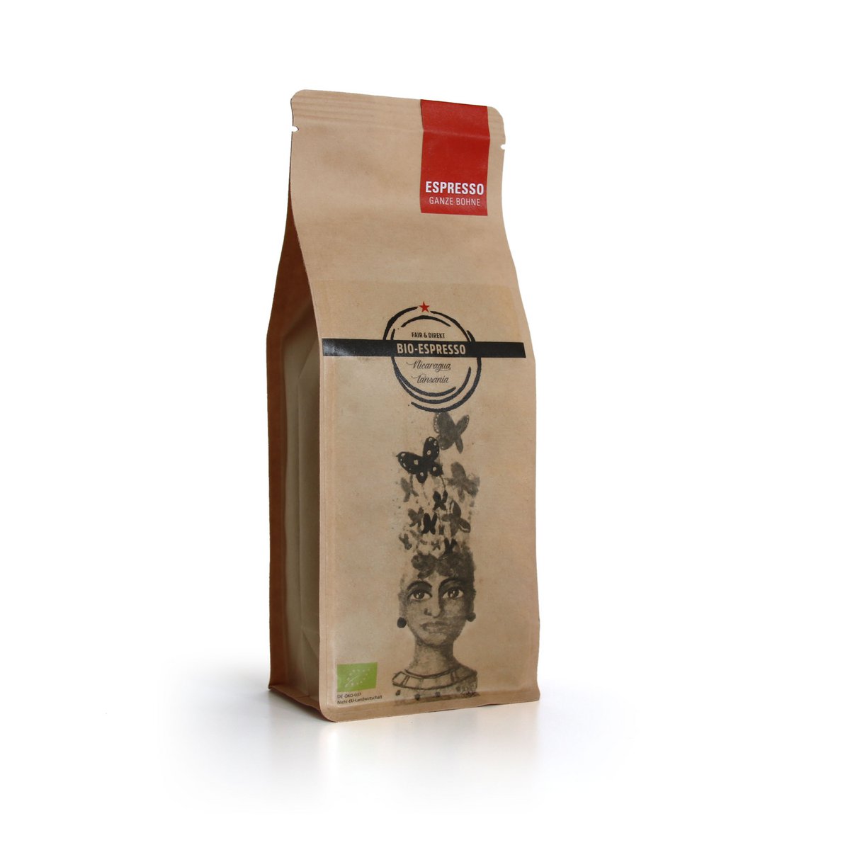 Mezcla de espresso orgánico Nicaragua/Tanzania, 250 g, grano entero