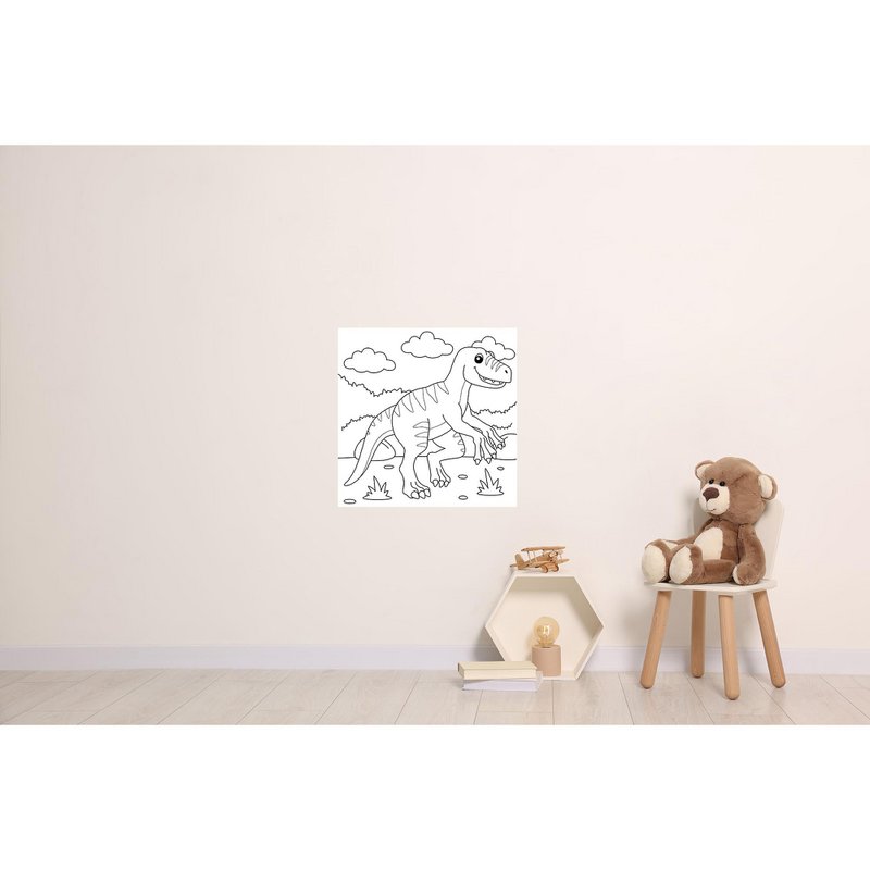 Paintable self-adhesive poster - Dino
