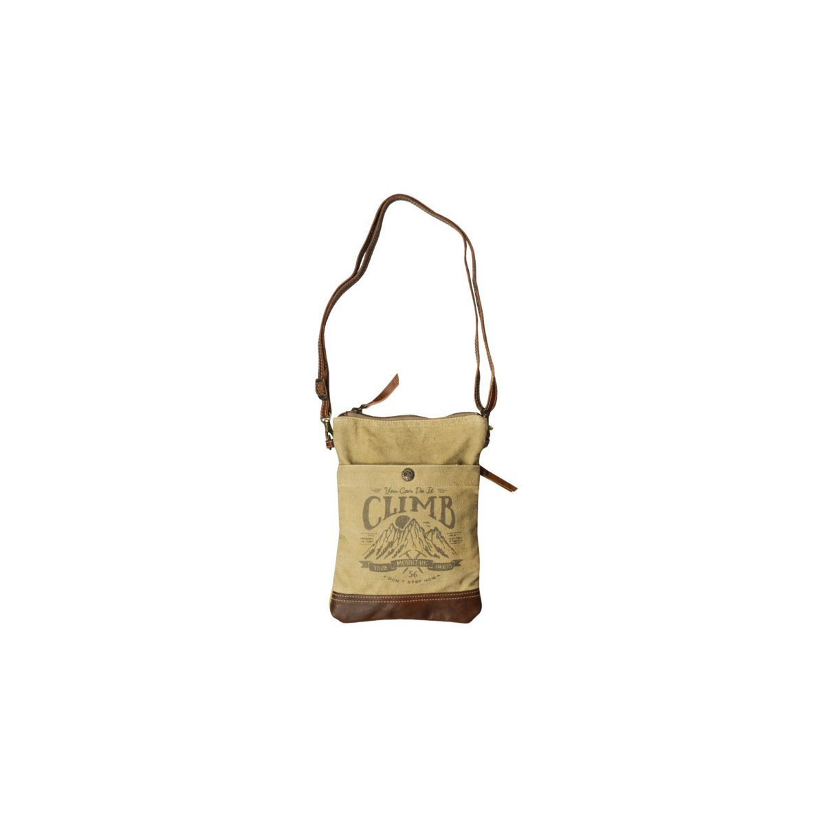 Leder-Canvas-Tasche Climb 19x26 cm