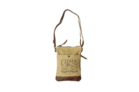 Leder-Canvas-Tasche Climb 19x26 cm